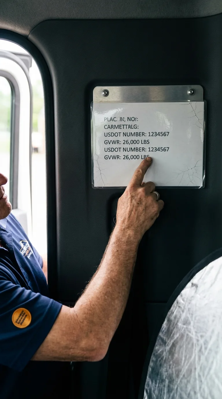 USDOT licensing placard verification in Parsonsfield